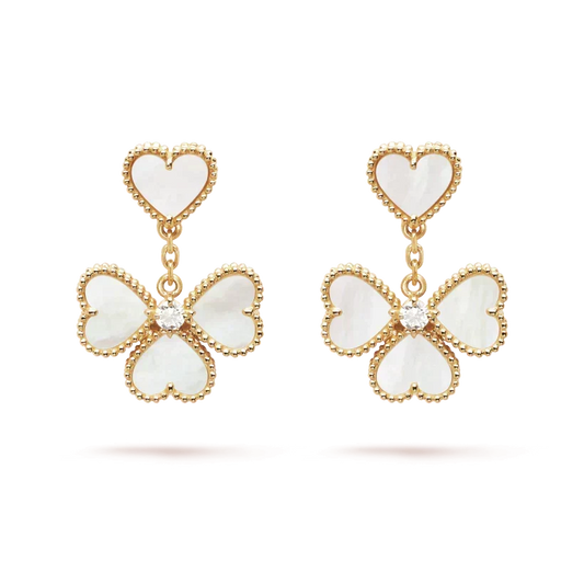[Plus&Max]CLOVER SWEET WHITE MOP EARRINGS