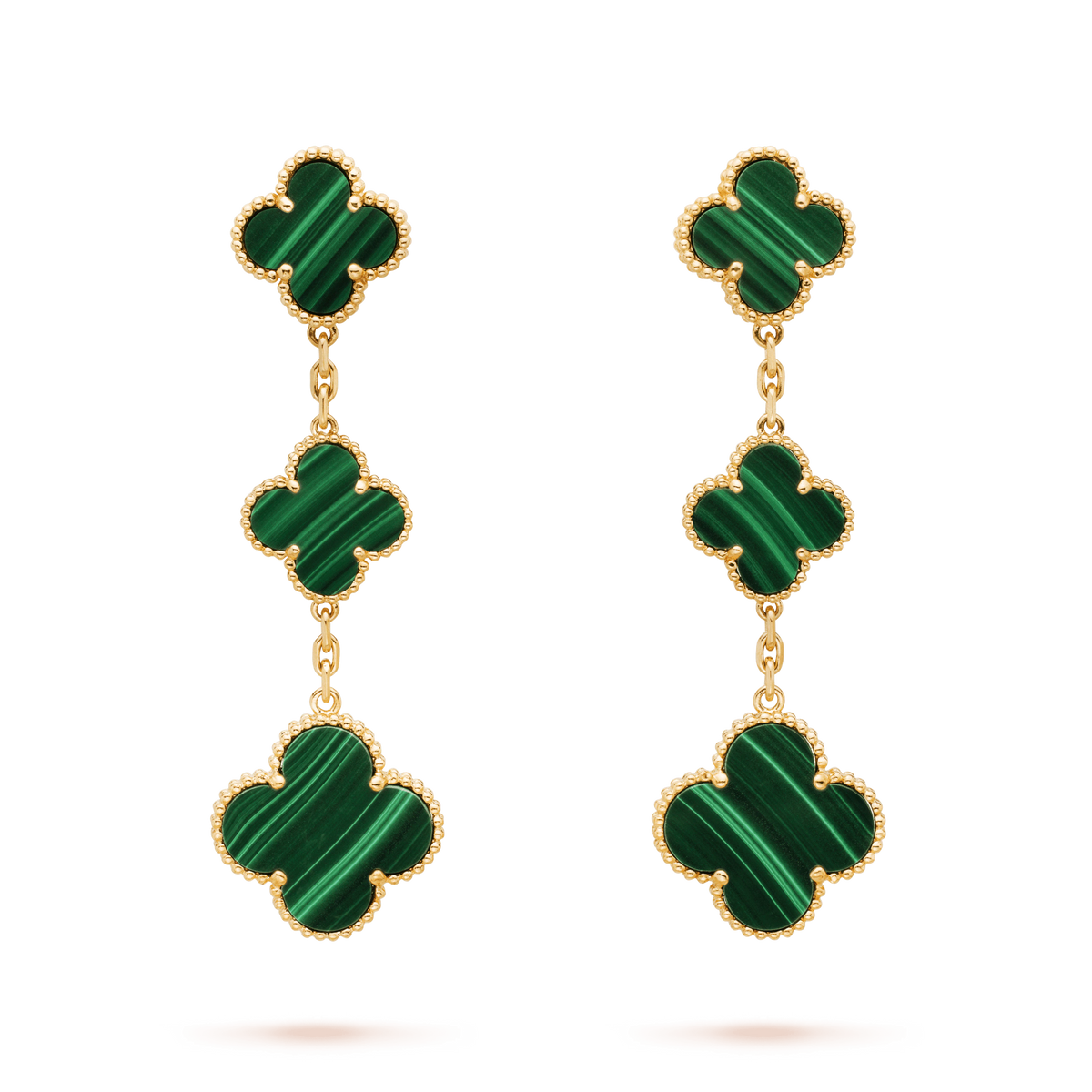 [Plus&Max]CLOVER MALACHITE 3 MOTIFS GOLD