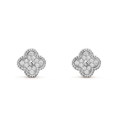 [Plus&Max]CLOVER MINI DIAMOND STUD EARRINGS
