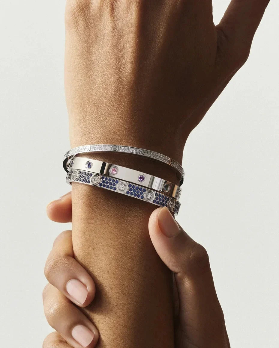 [Plus&Max]Classic 6.1mm Love Bracelet 10-Diamond Full Pavé