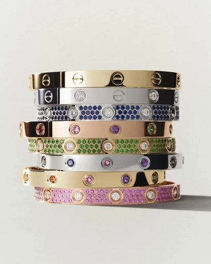 [Plus&Max]Classic 6.1mm Love Bracelet 10-Diamond Full Pavé