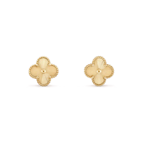 [Plus&Max]CLOVER MINI 9.5MM LASER EARRINGS