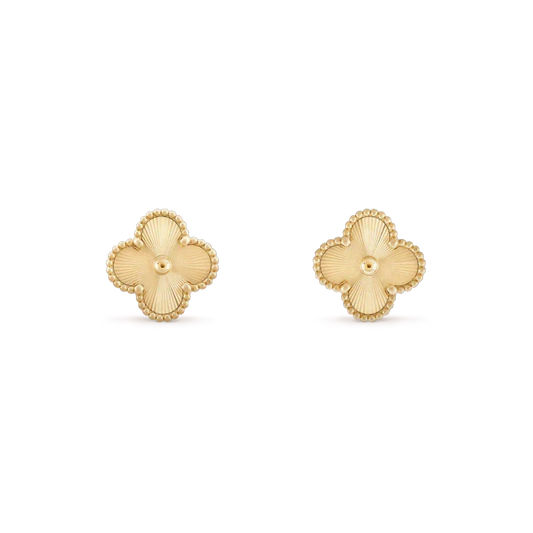 [Plus&Max]CLOVER MINI 9.5MM LASER EARRINGS