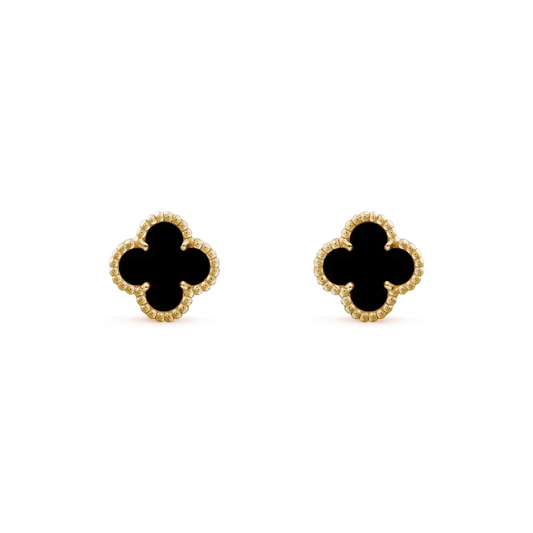 [Plus&Max]CLOVER MINI 9.5MM BLACK MOP EARRINGS