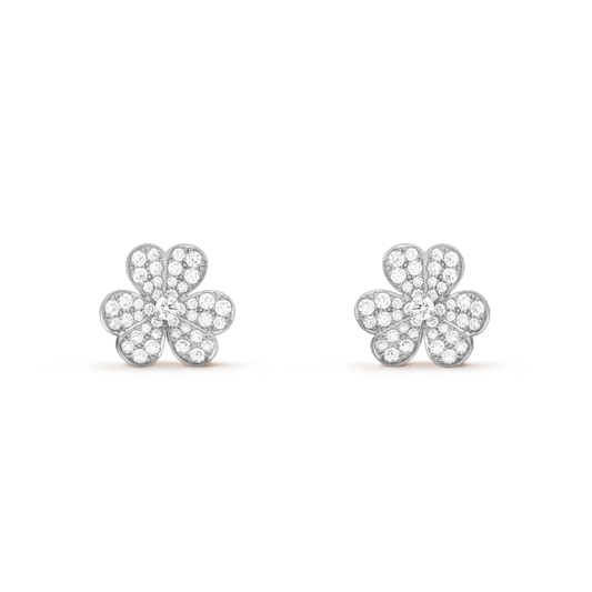 [Plus&Max]CLOVER COMOS DIAMOND EARRINGS SILVER