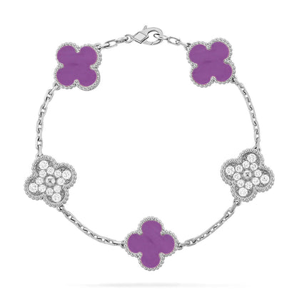 [Plus&Max]LUCKY CLOVER 5-MOTIF BRACELET - VIOLET COLLECTION