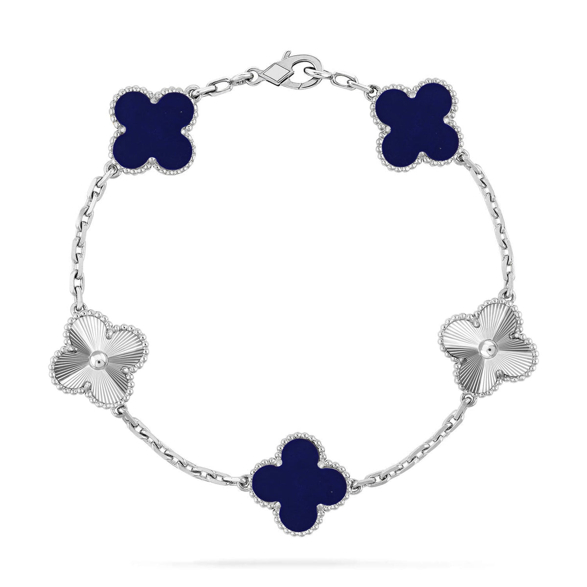 [Plus&Max]LUCKY CLOVER 5-MOTIF BRACELET - LAPIS LAZULI COLLECTION
