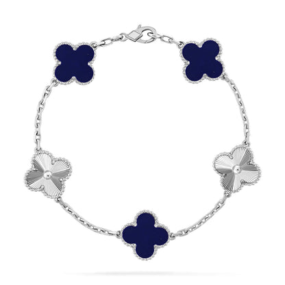 [Plus&Max]LUCKY CLOVER 5-MOTIF BRACELET - LAPIS LAZULI COLLECTION