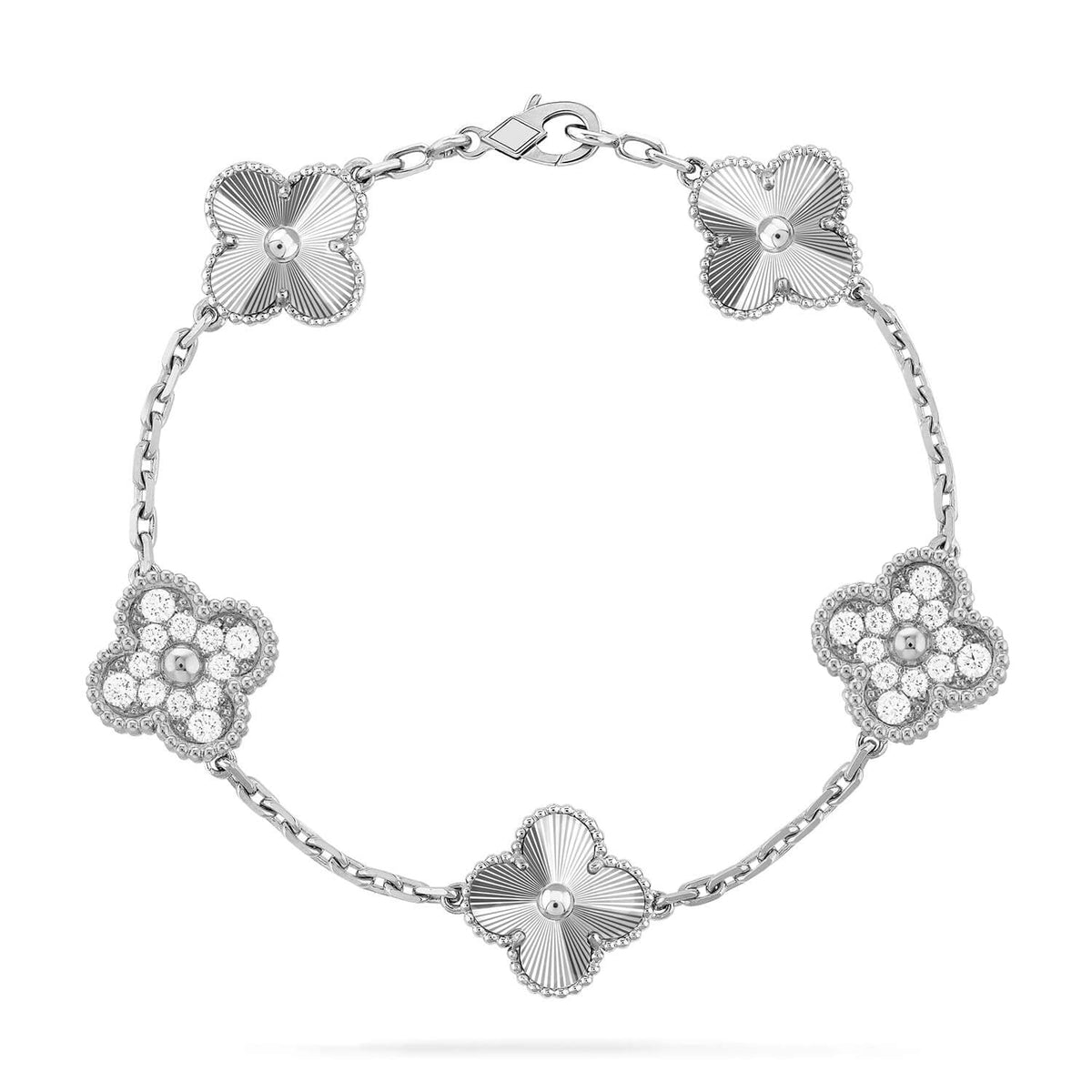 [Plus&Max]LUCKY CLOVER 5-MOTIF BRACELET - LASER COLLECTION