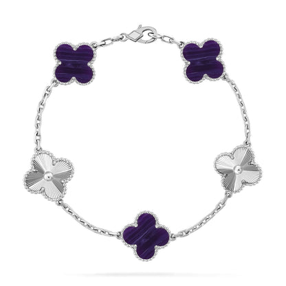 [Plus&Max]LUCKY CLOVER 5-MOTIF BRACELET - CHAROITE COLLECTION