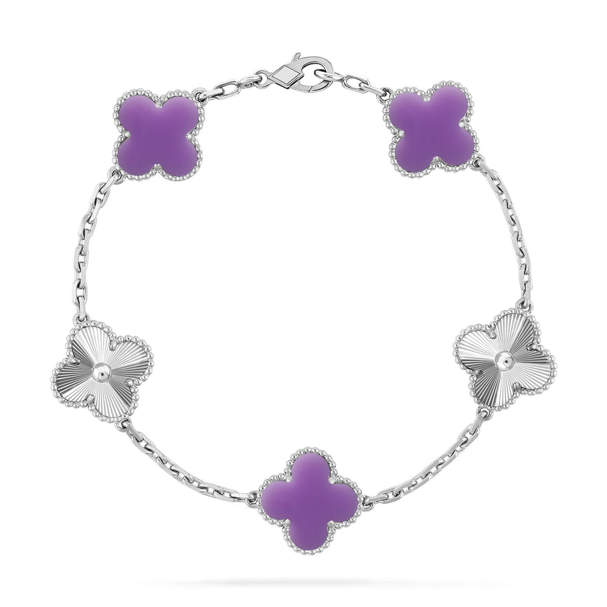 [Plus&Max]LUCKY CLOVER 5-MOTIF BRACELET - LAVENDER COLLECTION