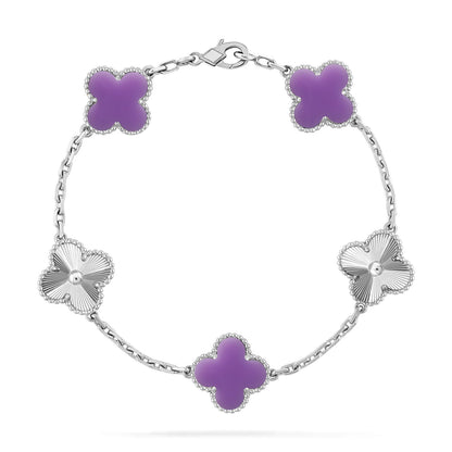 [Plus&Max]LUCKY CLOVER 5-MOTIF BRACELET - LAVENDER COLLECTION