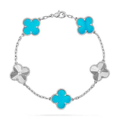 [Plus&Max]LUCKY CLOVER 5-MOTIF BRACELET - TURQUOISE COLLECTION