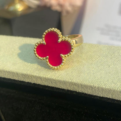 [Plus&Max]NEW CLOVER PINK ENAMEL RINGS
