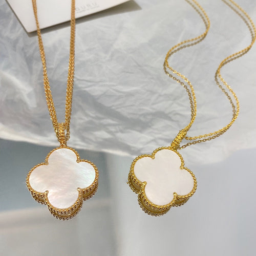 [Plus&Max]CLOVER 25MM MOP LARGE PENDANT NECKLACE