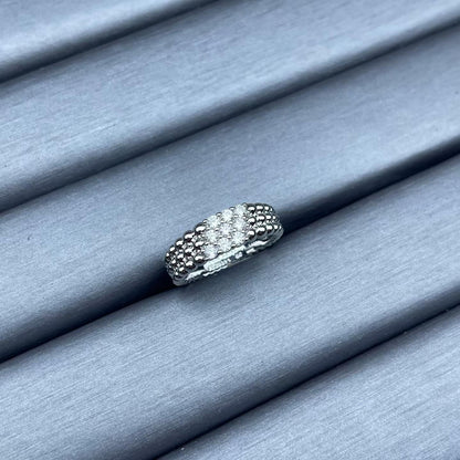[Plus&Max]NARROW BEADED RING WITH DIAMONDS