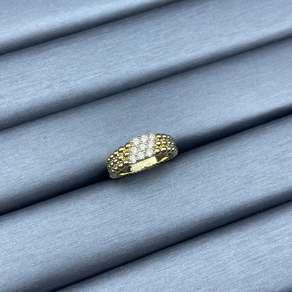 [Plus&Max]NARROW BEADED RING WITH DIAMONDS