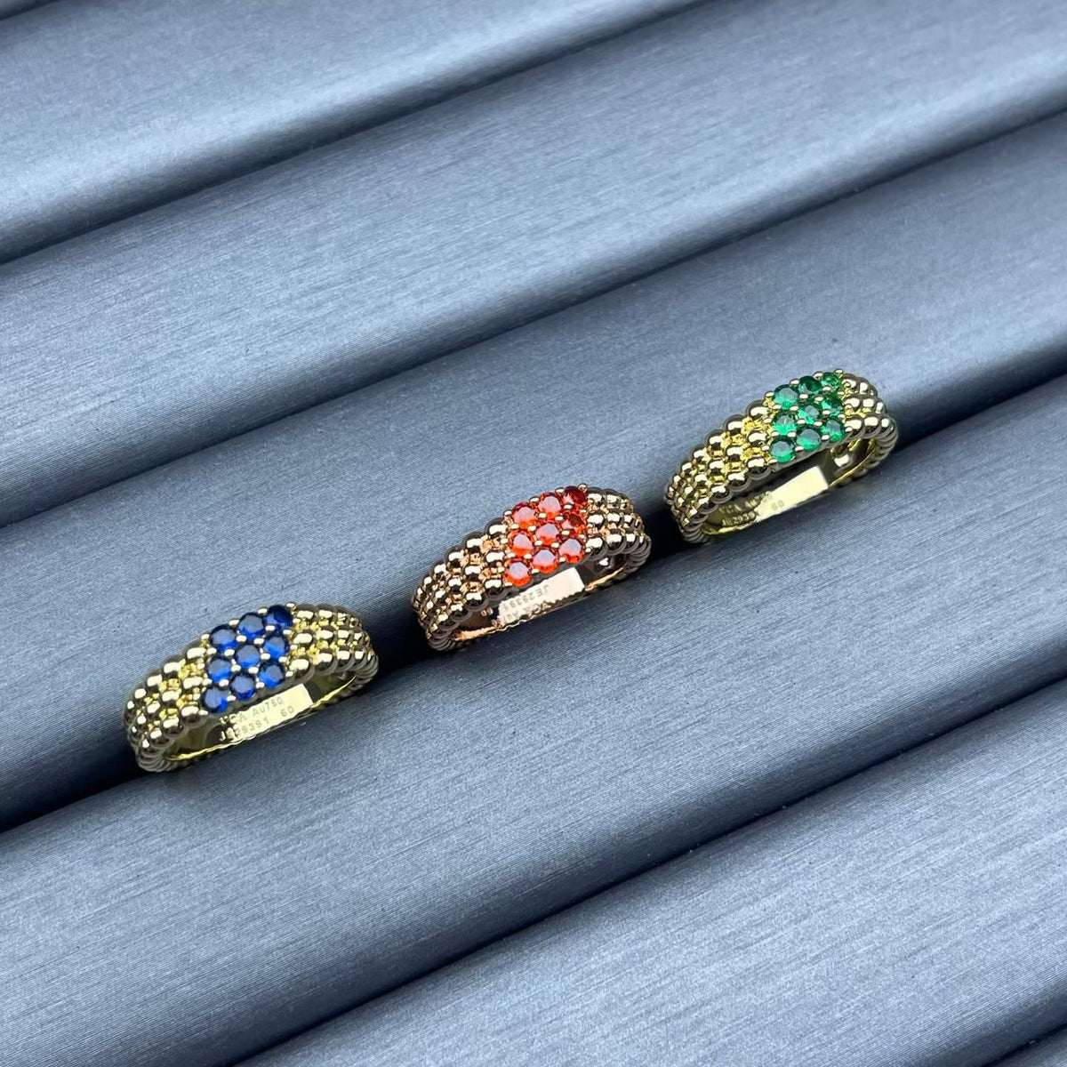 [Plus&Max]NARROW BEADED RING WITH DIAMONDS