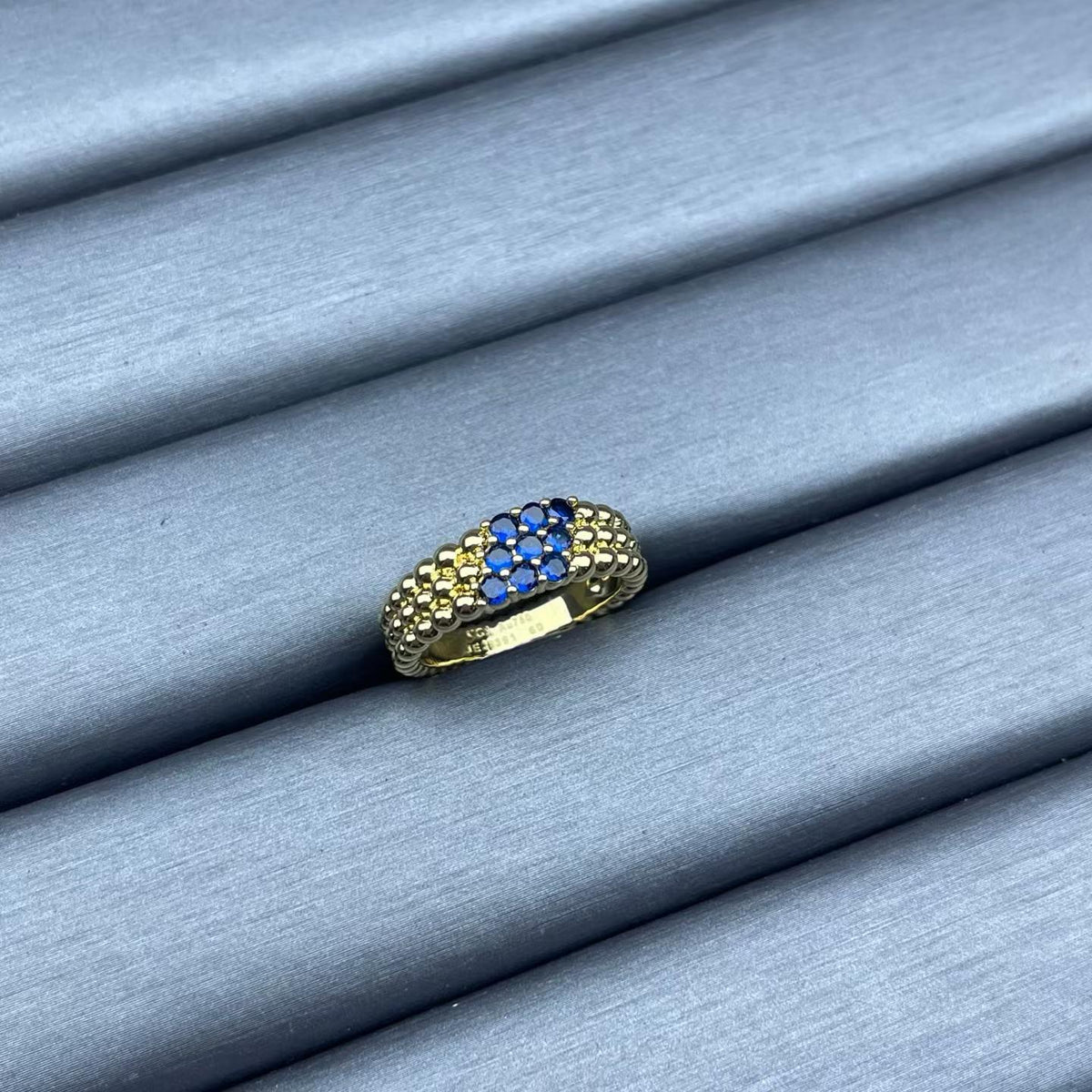 [Plus&Max]NARROW BEADED RING WITH DIAMONDS