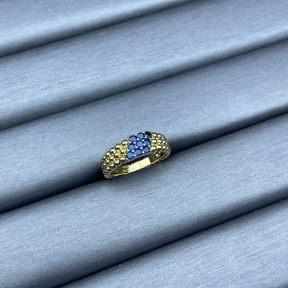 [Plus&Max]NARROW BEADED RING WITH DIAMONDS