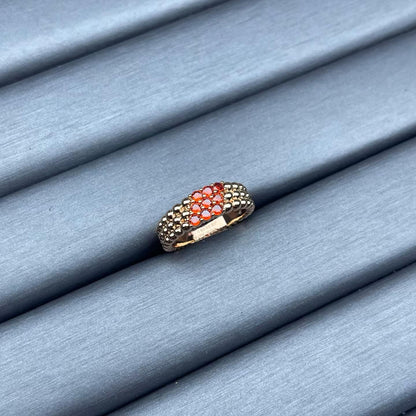 [Plus&Max]NARROW BEADED RING WITH DIAMONDS