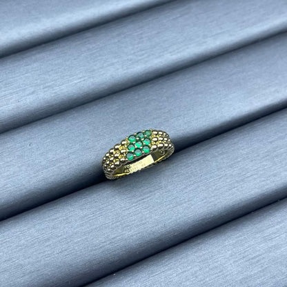[Plus&Max]NARROW BEADED RING WITH DIAMONDS
