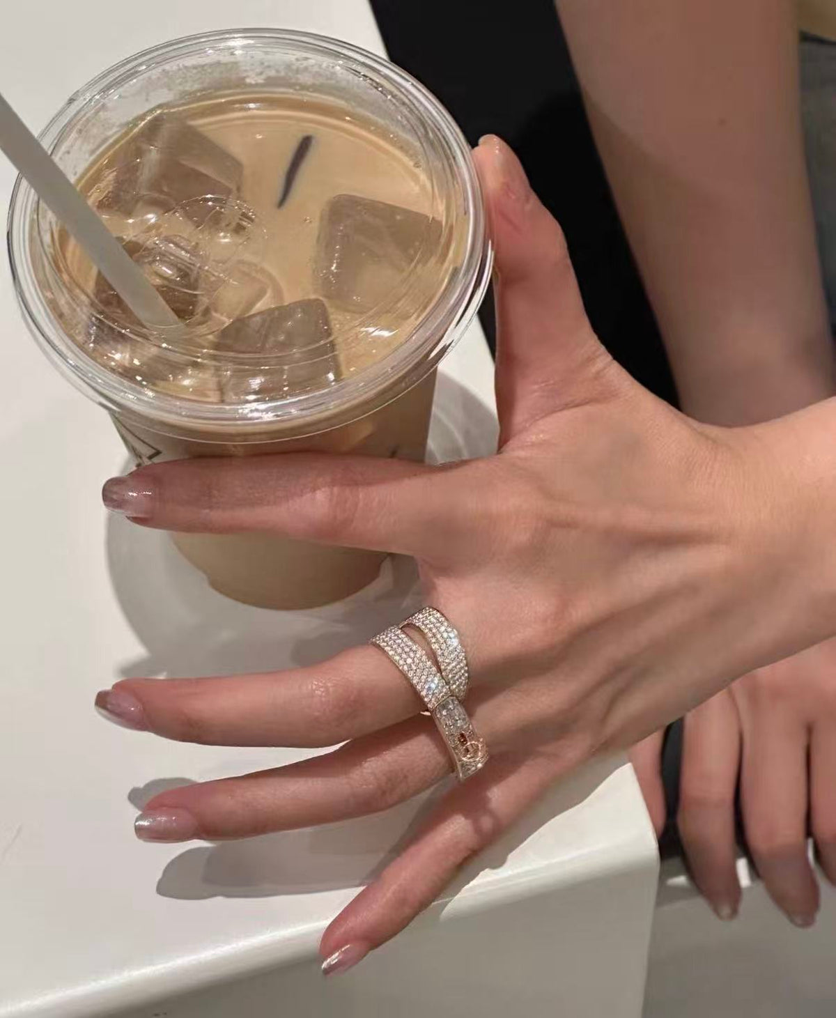 [Plus&Max]NEW STYLE FULL CIRCLE DOUBLE DIAMOND RING