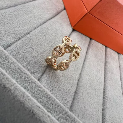 [Plus&Max]GLOSSY FINISH SQUARE COMBINATION DOUBLE-LAYER PIG NOSE RING