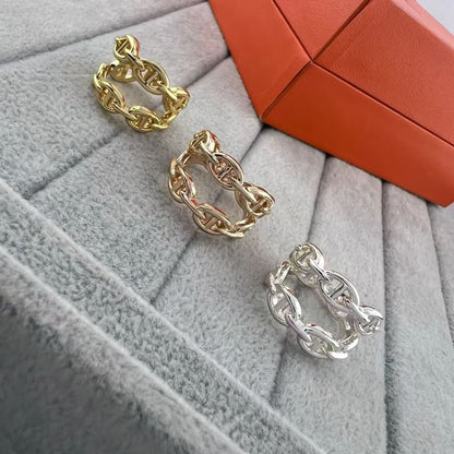 [Plus&Max]GLOSSY FINISH SQUARE COMBINATION DOUBLE-LAYER PIG NOSE RING