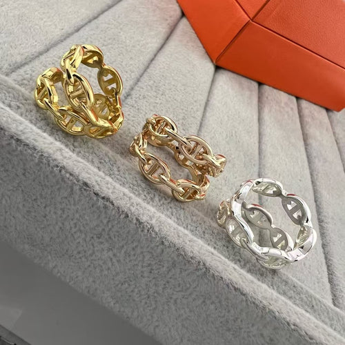 [Plus&Max]GLOSSY FINISH SQUARE COMBINATION DOUBLE-LAYER PIG NOSE RING