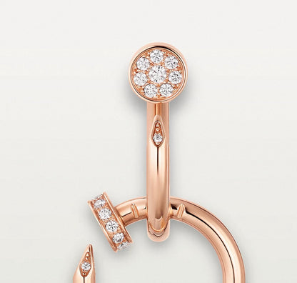 [Plus&Max]NAIL COLLECTION DIAMOND SET DOUBLE HOOP EARRINGS