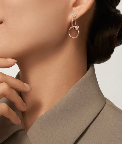 [Plus&Max]NAIL COLLECTION DIAMOND SET DOUBLE HOOP EARRINGS