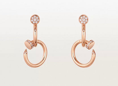 [Plus&Max]NAIL COLLECTION DIAMOND SET DOUBLE HOOP EARRINGS