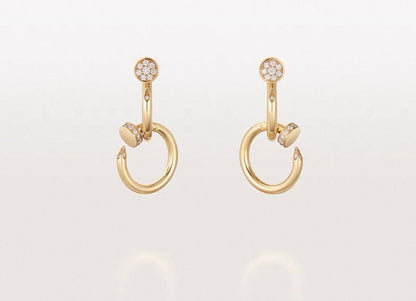 [Plus&Max]NAIL COLLECTION DIAMOND SET DOUBLE HOOP EARRINGS