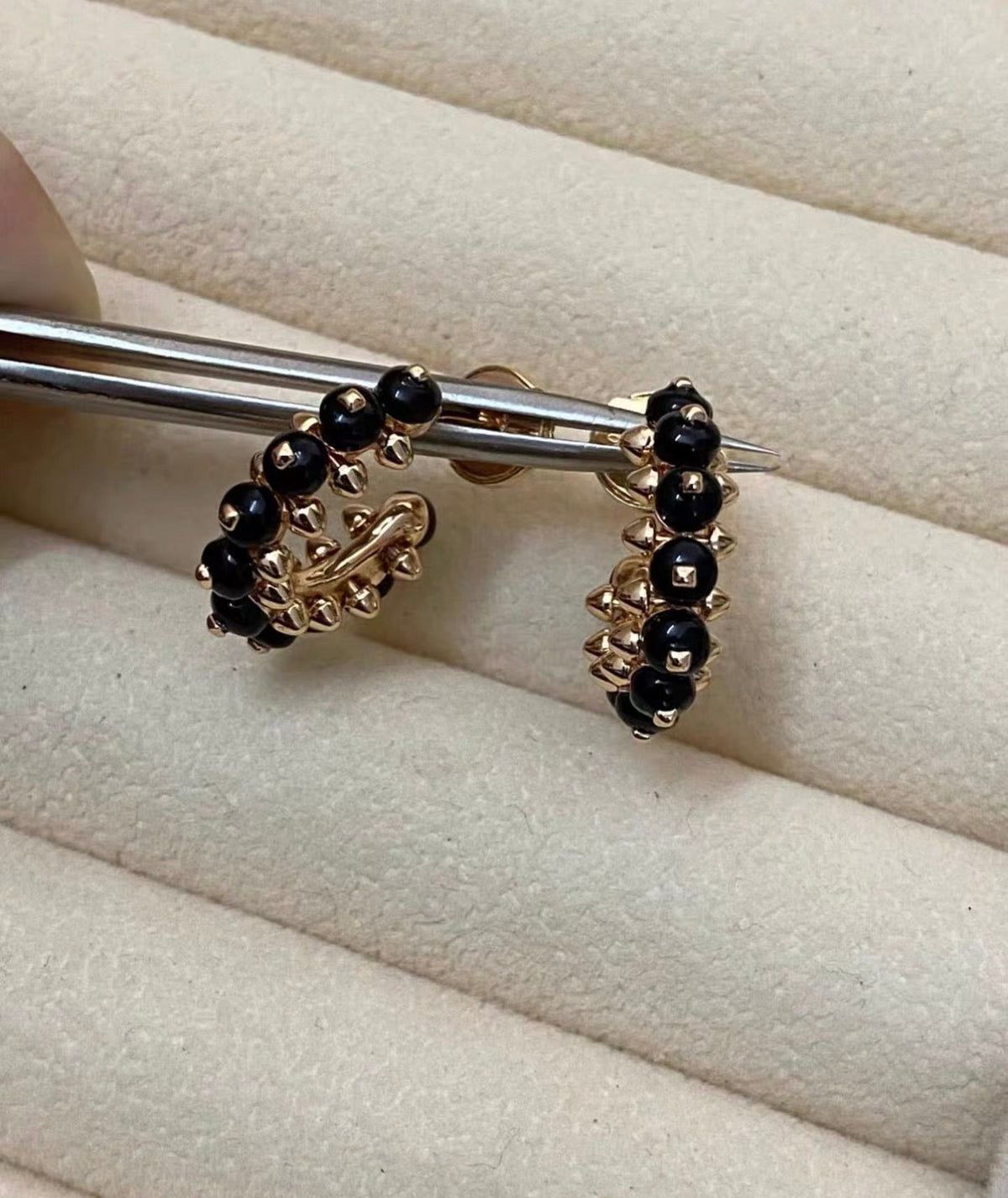 [Plus&Max]CLASH COLLECTION AGATE CHALCEDONY STUD EARRINGS