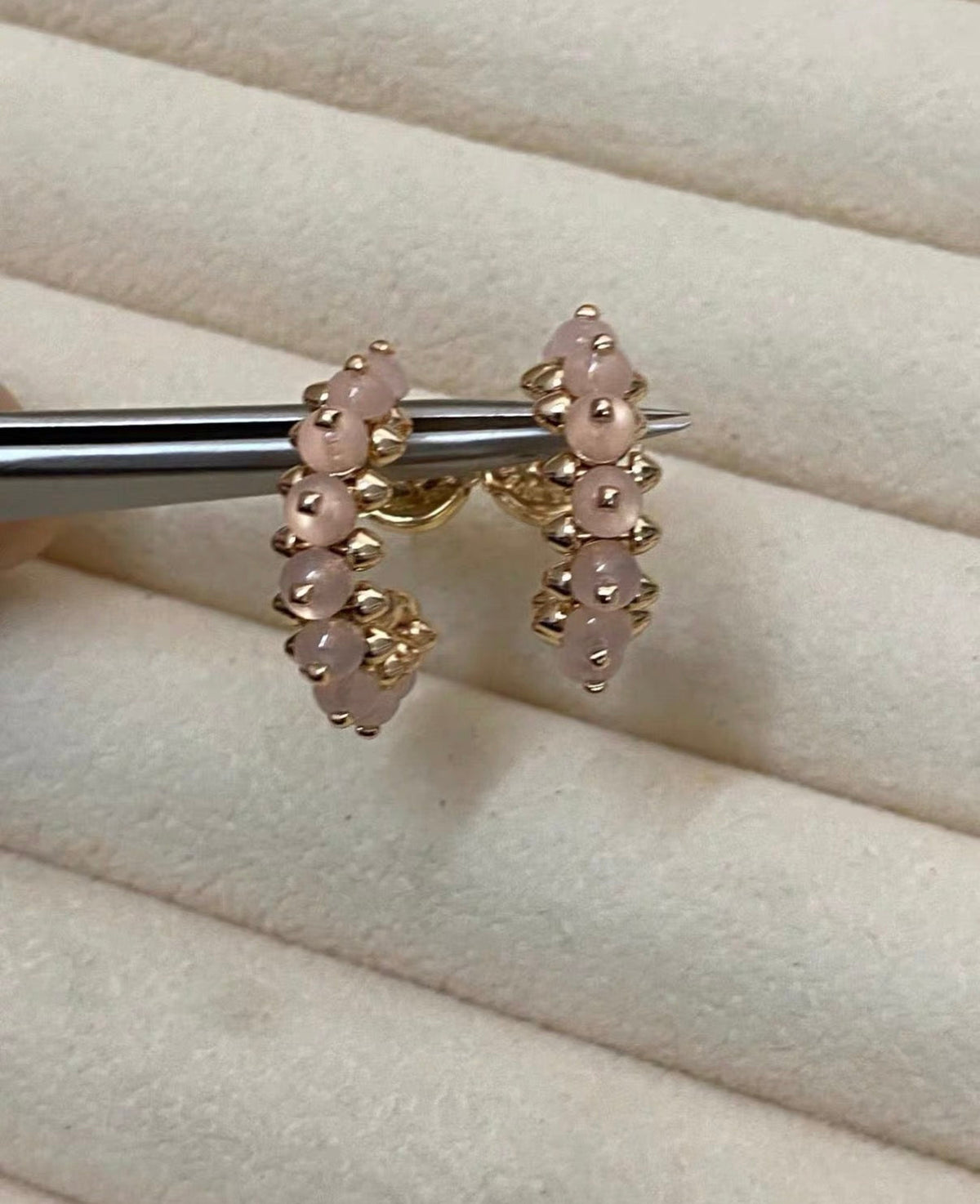 [Plus&Max]CLASH COLLECTION AGATE CHALCEDONY STUD EARRINGS