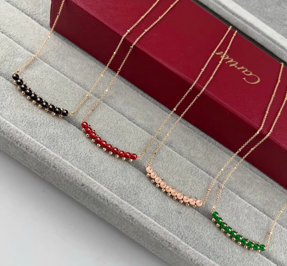 [：Plus&Max]CLASH COLLECTION AGATE CHALCEDONY STUD NECKLACE