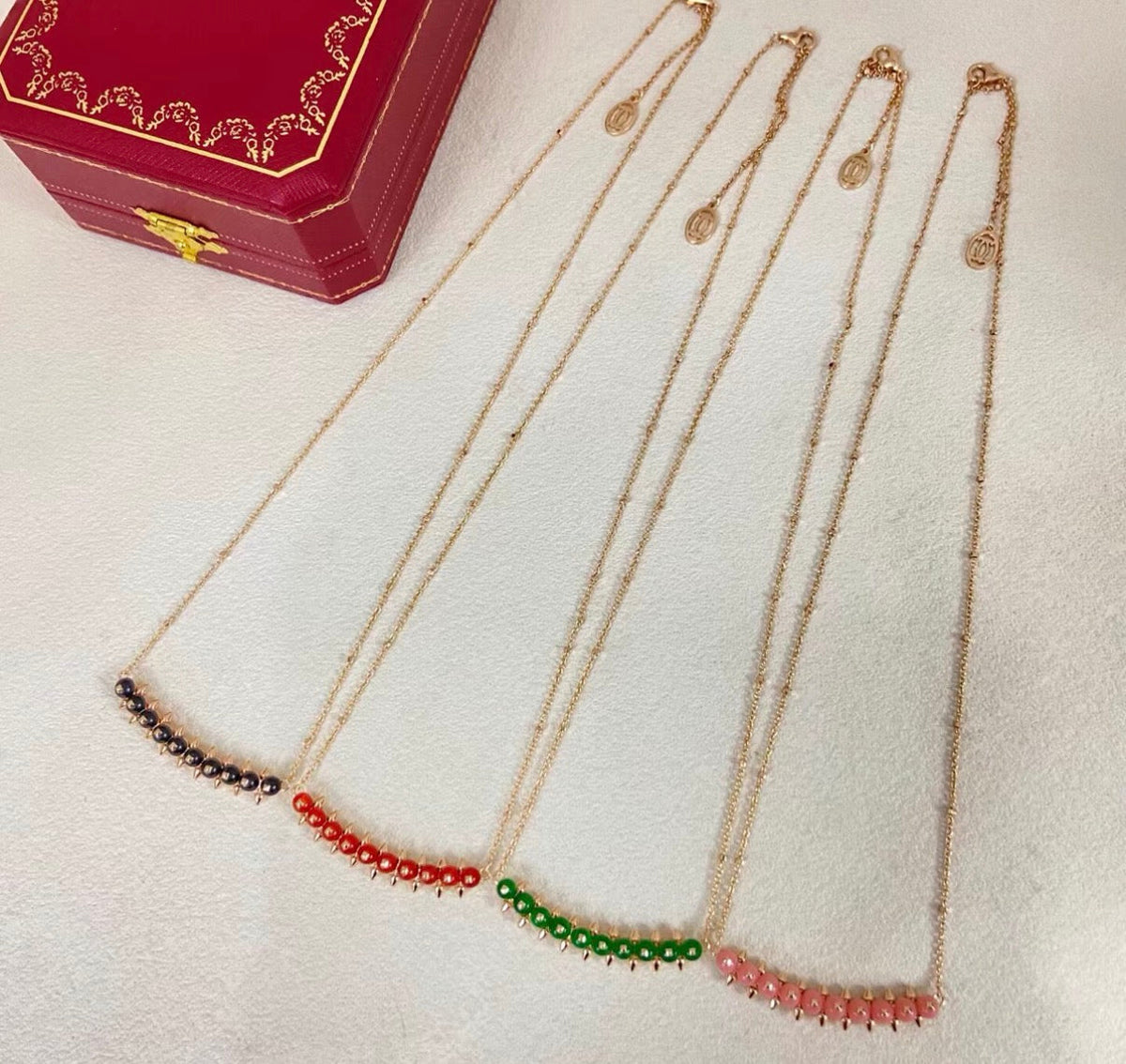 [：Plus&Max]CLASH COLLECTION AGATE CHALCEDONY STUD NECKLACE