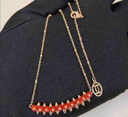 [：Plus&Max]CLASH COLLECTION AGATE CHALCEDONY STUD NECKLACE