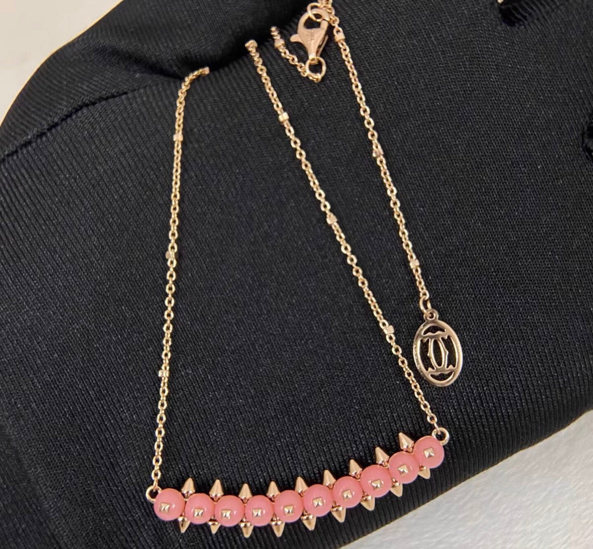 [：Plus&Max]CLASH COLLECTION AGATE CHALCEDONY STUD NECKLACE