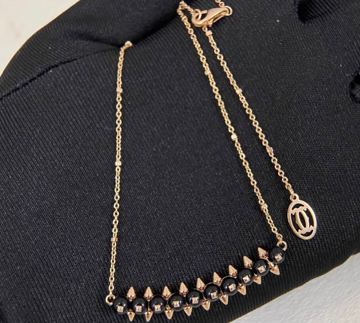 [：Plus&Max]CLASH COLLECTION AGATE CHALCEDONY STUD NECKLACE