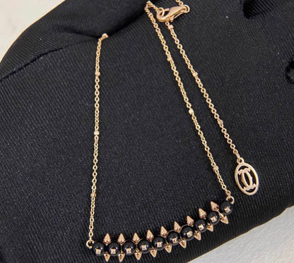 [：Plus&Max]CLASH COLLECTION AGATE CHALCEDONY STUD NECKLACE