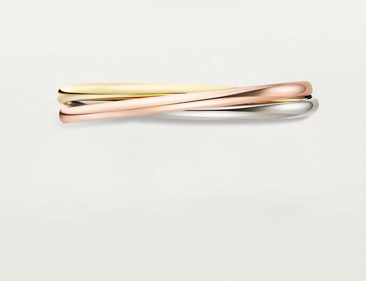 [Plus&max-r13]TRINITY COLLECTION CLASSIC THREE-COLOUR GOLD TRIPLE BAND BANGLE