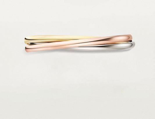 [Plus&max-r13]TRINITY COLLECTION CLASSIC THREE-COLOUR GOLD TRIPLE BAND BANGLE