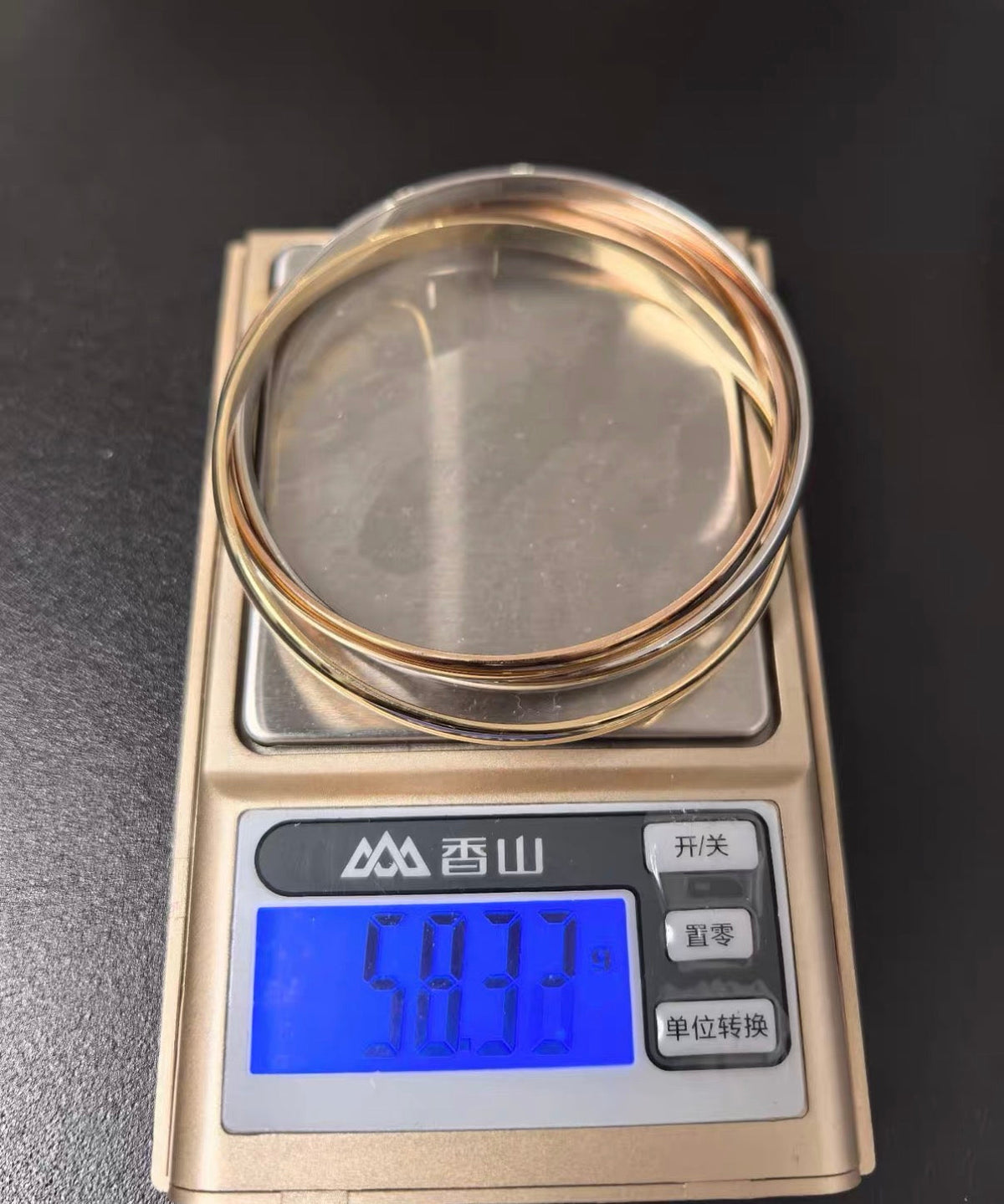 [Plus&max-r13]TRINITY COLLECTION CLASSIC THREE-COLOUR GOLD TRIPLE BAND BANGLE