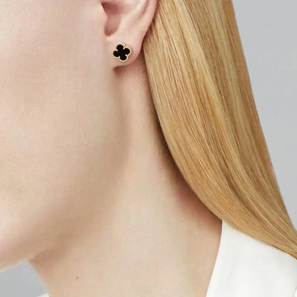 [Plus&Max]CLOVER MINI 9.5MM BLACK MOP EARRINGS