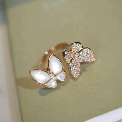 [Plus&Max]TWIN BUTTERFLY DIAMOND MOP RING
