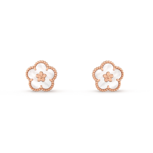 [Plus&Max]LUCKY PINK GOLD WHITE MOP EARRINGS