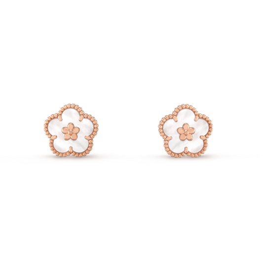 [Plus&Max]LUCKY PINK GOLD WHITE MOP EARRINGS