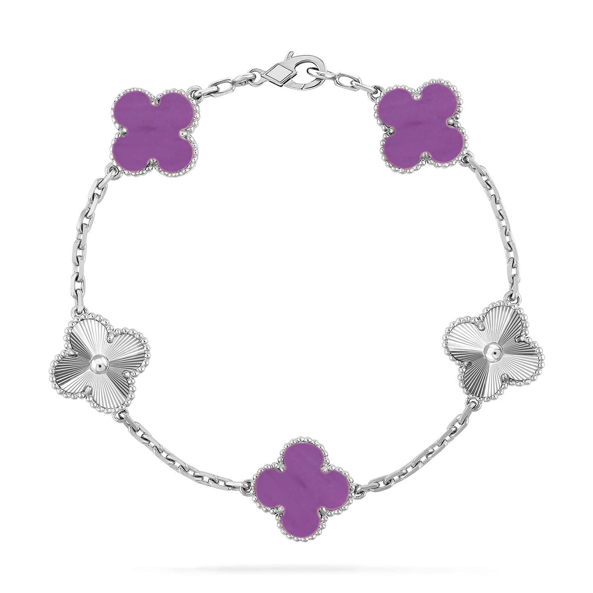 [Plus&Max]LUCKY CLOVER 5-MOTIF BRACELET - VIOLET COLLECTION